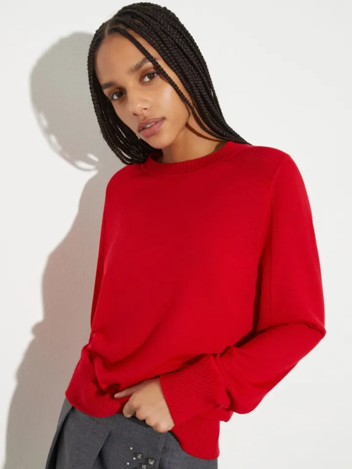 Pure merino wool sweater - red