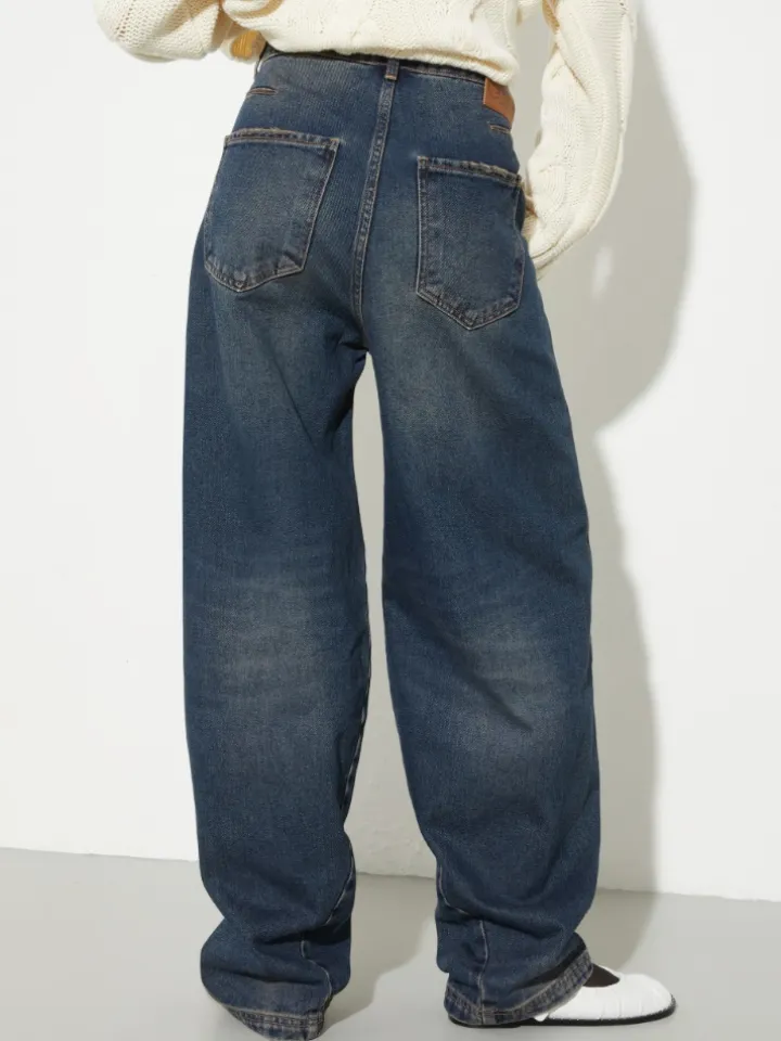 Re-Edit barrel-leg jeans - navy