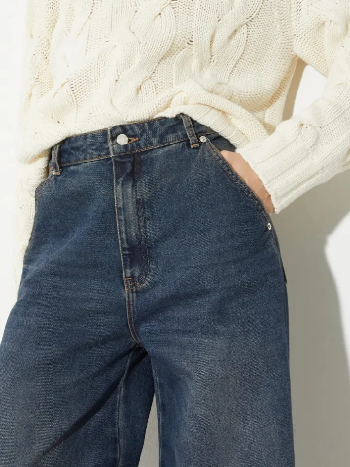 Re-Edit barrel-leg jeans - navy