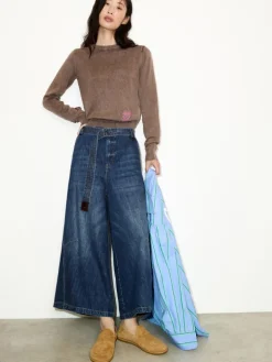 Re-Edit long Bermuda jeans - navy