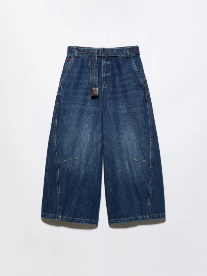 Re-Edit long Bermuda jeans - navy