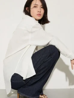 Relaxed-fit linen shirt - ivory