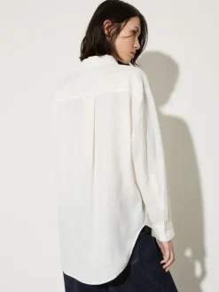 Relaxed-fit linen shirt - ivory