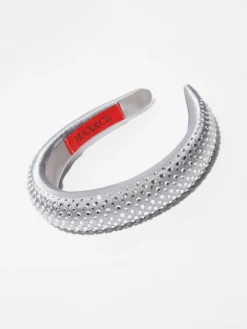 Rhinestone-embellished headband - medium grey