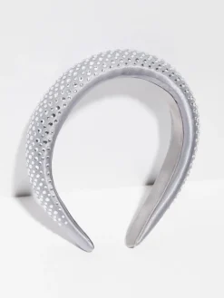 Rhinestone-embellished headband - medium grey