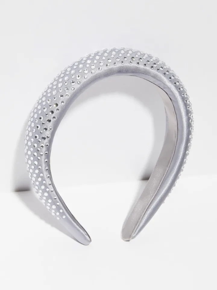 Rhinestone-embellished headband - medium grey