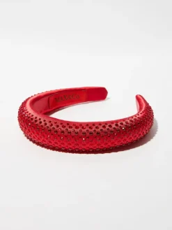 Rhinestone-embellished headband - red
