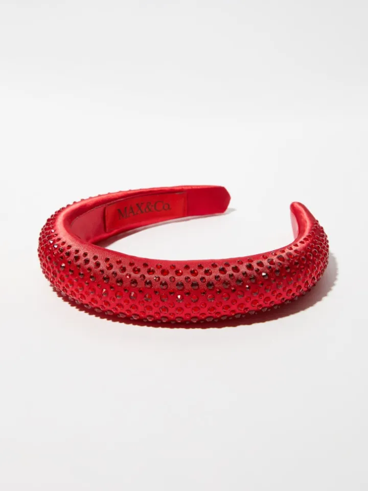 Rhinestone-embellished headband - red