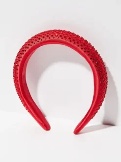 Rhinestone-embellished headband - red