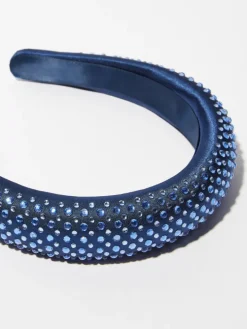 Rhinestone-embellished headband - navy