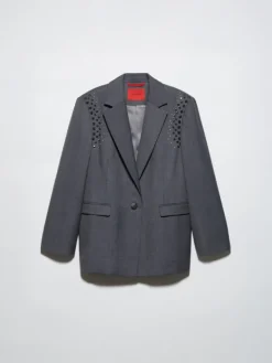 Rhinestone grisaille blazer - grey