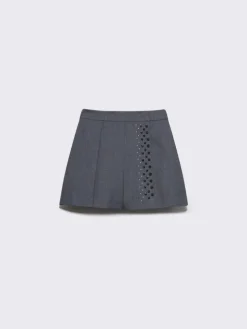 Rhinestone grisaille mini skirt - grey