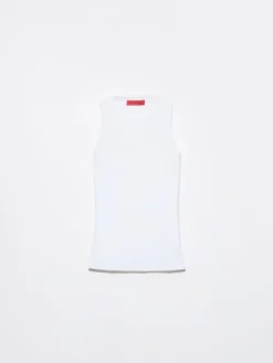 Ribbed cotton vest top - optical white