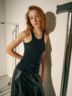 Ribbed tank top Sami Miró &Co.llaboration - black