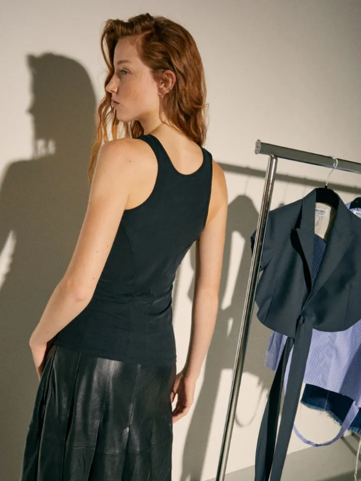 Ribbed tank top Sami Miró &Co.llaboration - black
