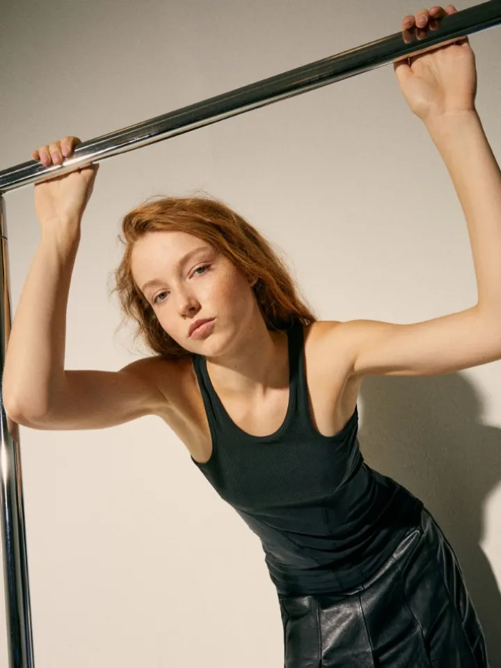 Ribbed tank top Sami Miró &Co.llaboration - black