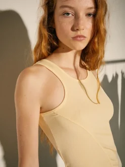 Ribbed tank top Sami Miró &Co.llaboration - banana