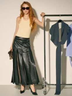 Ribbed tank top Sami Miró &Co.llaboration - banana