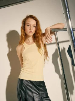 Ribbed tank top Sami Miró &Co.llaboration - banana