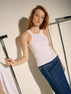 Ribbed tank top Sami Miró &Co.llaboration - optical white