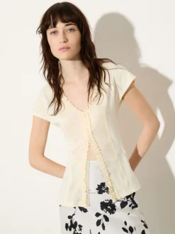 Ruched jersey top - vanilla