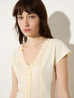 Ruched jersey top - vanilla