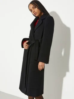 Runaway coat in drap - black