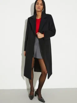 Runaway coat in drap - black