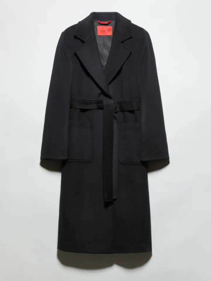 Runaway coat in drap - black