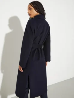 Runaway coat in drap - navy
