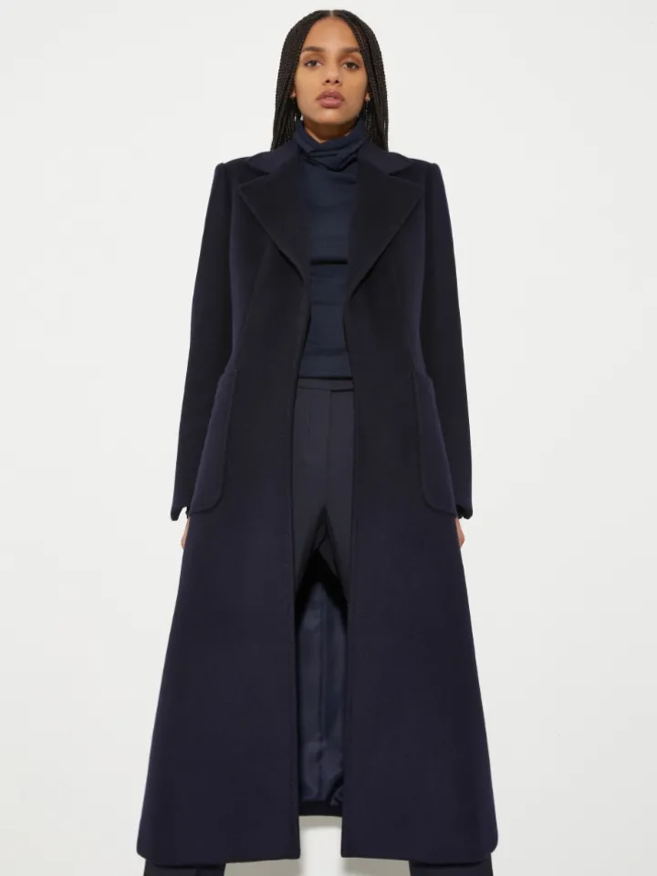 Runaway coat in drap - navy