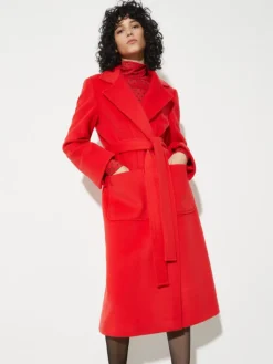 Runaway coat in drap - red