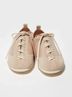 Satin and suede sneakers - nudo