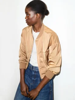 Satin bomber jacket - buck
