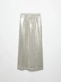 Sequinned tulle skirt - powder