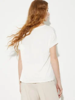 Silk and jersey T-shirt - white