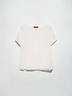 Silk and jersey T-shirt - white