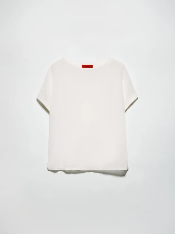 Silk and jersey T-shirt - white