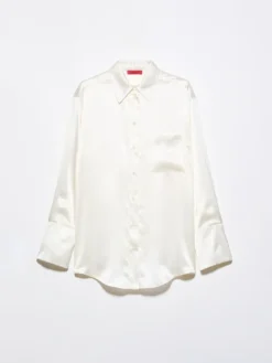 Silk-satin shirt - ivory