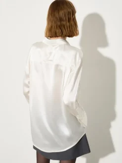 Silk-satin shirt - ivory