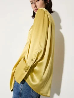 Silk-satin shirt - yellow