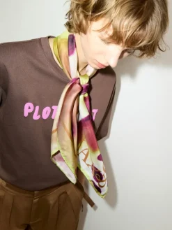 Silk-twill scarf - apple green