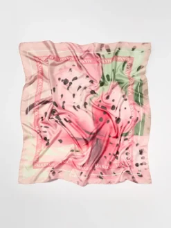 Silk-twill scarf - orchis rose