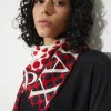 Silk twill scarf - red