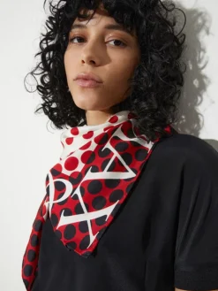Silk twill scarf - red