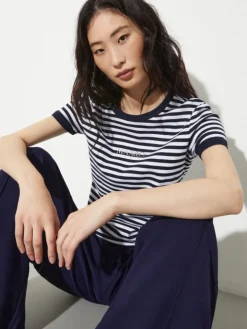 Slim-fit logo T-shirt - navy