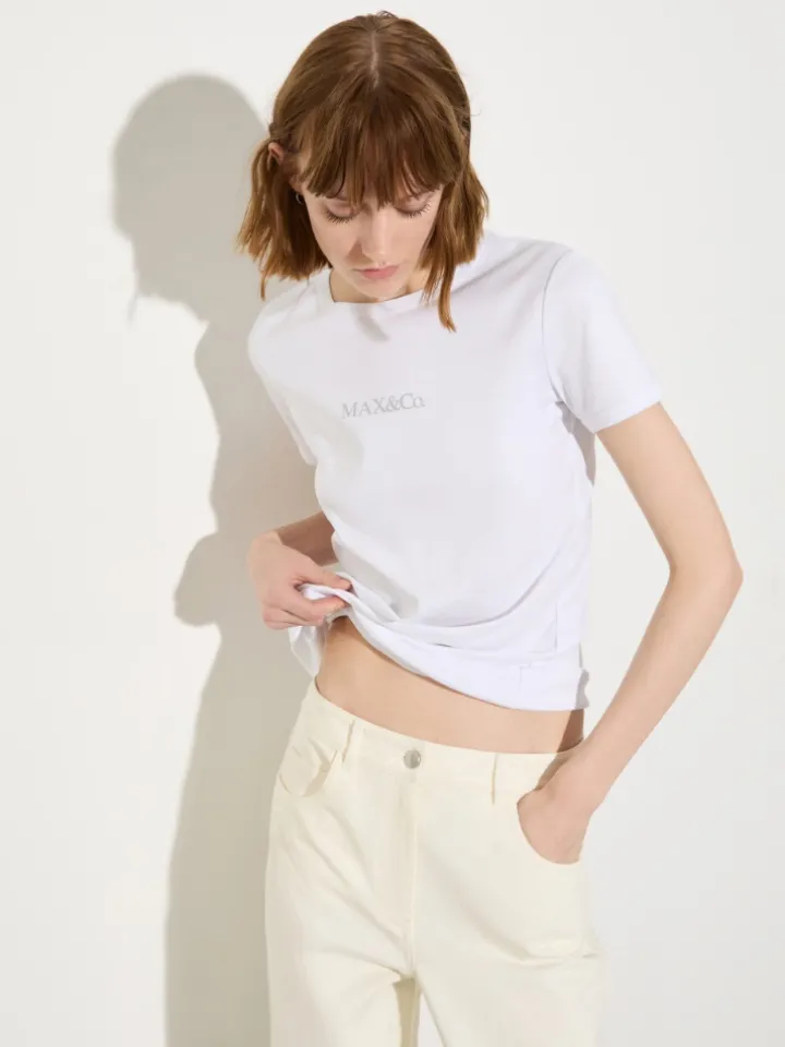 Slim-fit logo T-shirt - optical white