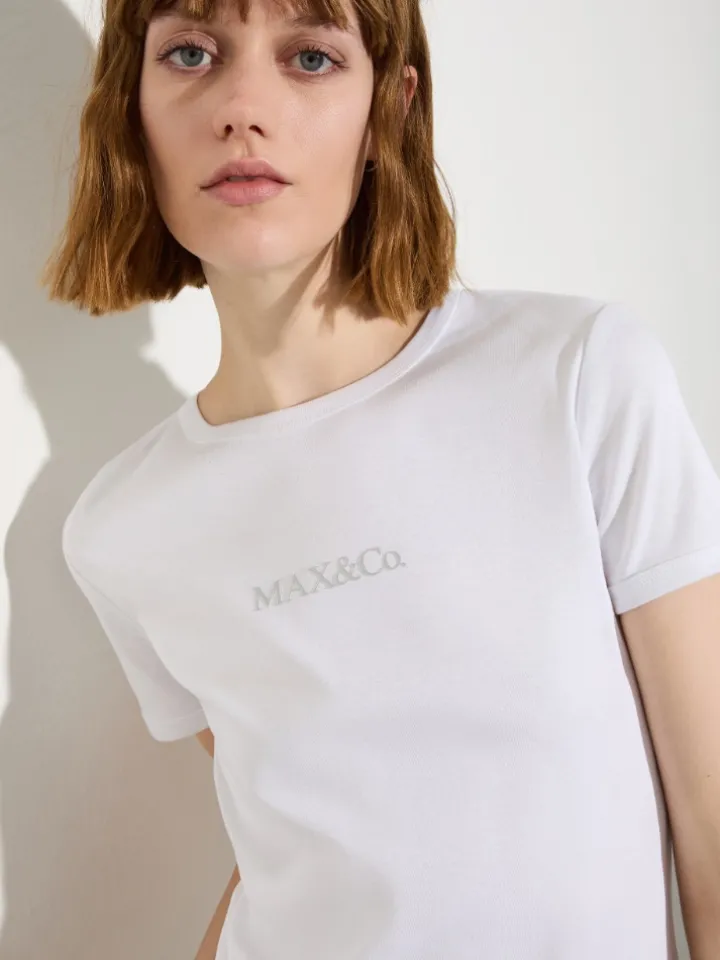 Slim-fit logo T-shirt - optical white