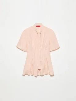 Slim-fit pure linen shirt - powder