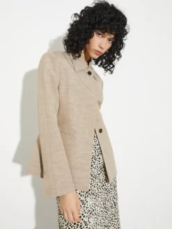 Slim-fit slubby grisaille jacket - light grey